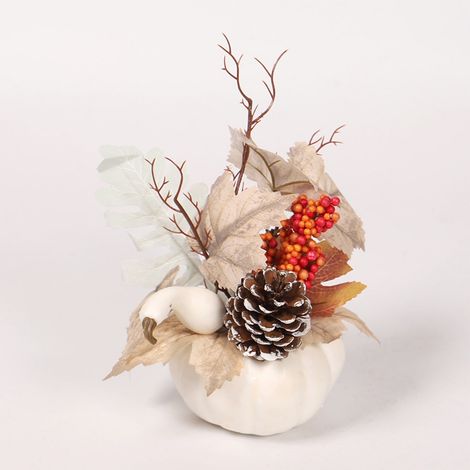 Décoration Automne - Citrouille Et Feuille D'érable En Plastique - Pour Décoration De Table De Thanksgiving Ou Halloween - Lot De 1 Pièce (1/5)