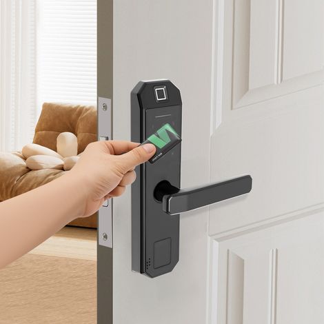 YISSALE-Fingerabdruckschloss für Eingangstüren - intelligentes Türschloss mit biometrischer Erkennung, passend für Holz-, Innen- und Aluminiumtüren (35–50 mm), vielseitig einsetzbar in Haushalten, Hot (1/5)