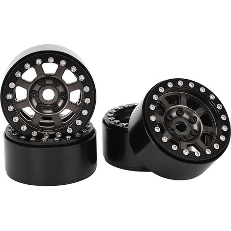 Lot de 4 jantes métal titane améliorées pour RGT 86100 1/10 RC voiture R86083T (1/5)