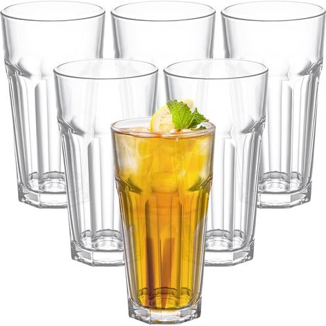 Lot de 6 Gobelet, Polycarbonate, 420 ml, Incassable, Empilable, Lave-vaisselle, Maison Pique-nique (1/5)
