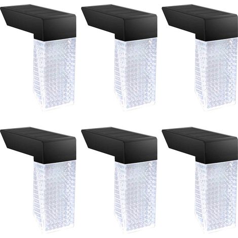 Lot de 6 lampes solaires, éclairage LED étanche, blanc et RGB, pour escalier, jardin, cour, installation sans fil (1/5)