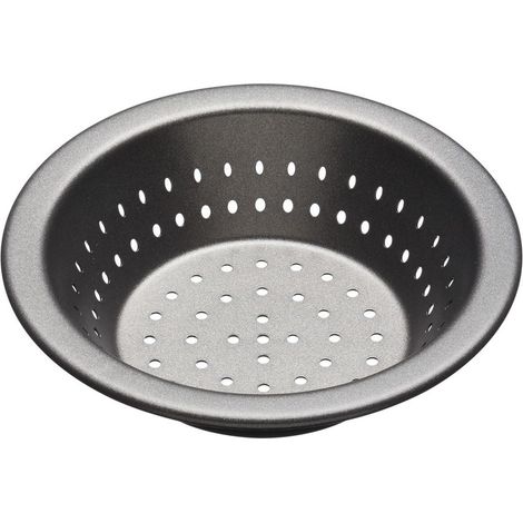 KitchenCraft MasterClass Crusty Bake - kleine runde Antihaft-Kuchenform, Stahl, schwarz, 12 cm