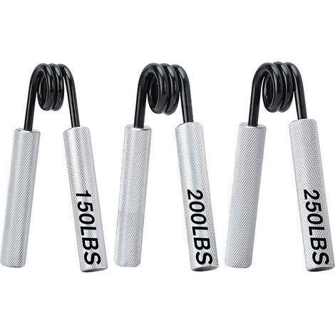 Hand Grip Trainer (150, 200, 250 lbs), Non-Slip Heavy Duty Grip Trainer, Finger, Wrist and Forearm Trainer, Arm Muscle Trainer, Metal Grip Trainer for Beginners and Professionals, 3 Piece Set (1/5)