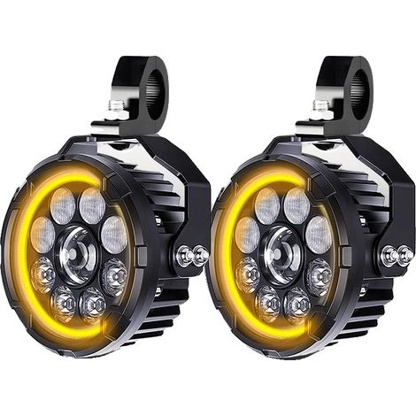 Faro LED, resistente al agua, luz de cruce/carretera, luz de carretera/carretera con soporte (1/2)