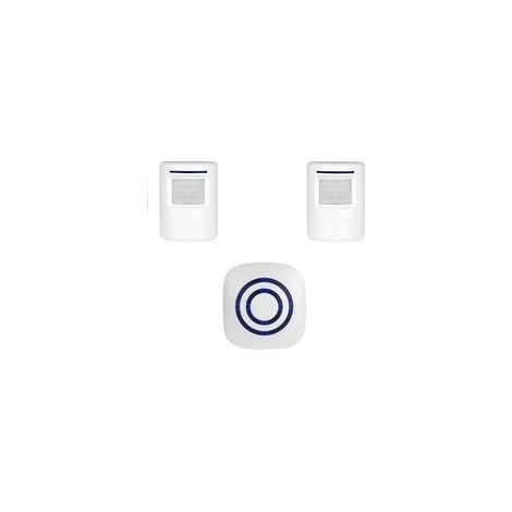 Sistema di allarme con rilevatore di movimento, allarme wireless per vialetto, sistema di sicurezza per casa e azienda con 2 sensori e 1 ricevitore, 36 suonerie e indicatori LED per uso interno - Crez