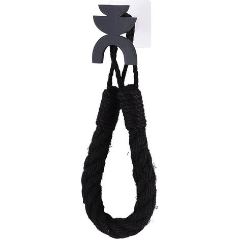 Toilettenpapierhalter im tribal-stil aus seil und bambus auf einem aufkleber – schwarz - Tendance (1/5)