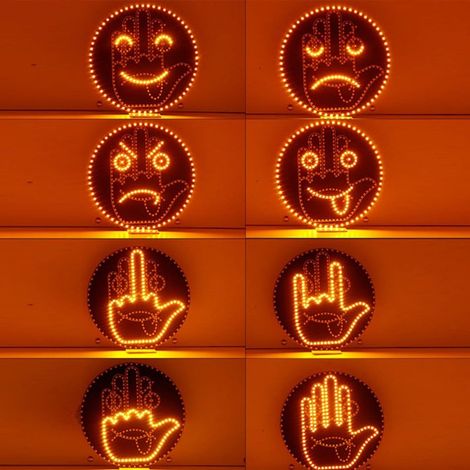 LED-Auto-Finger- und Handzeichenleuchte, LED-Mittelfingerleuchte mit Fernbedienung, Heckscheiben-Fingerzeichen für SUVs, Männer, LKWs, Autos (1/5)
