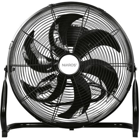 "Aidone" Metall-Standventilator (90W AC 230V Motor) schwarz (1/5)