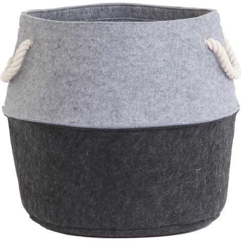 LE MARQUIER Panier à bûches et à granulés - Bicolor feutrine (1/2)