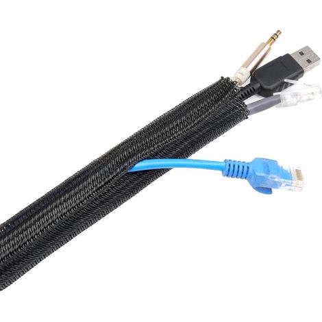 Guaina per cavi, in PET resistente, ignifuga, 50 mm, nera, 10 m x 1 pezzo (1/2)