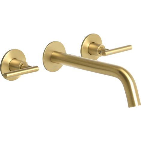 Wall Mounted Basin Mixer Tap ISHINCA Brass Gold