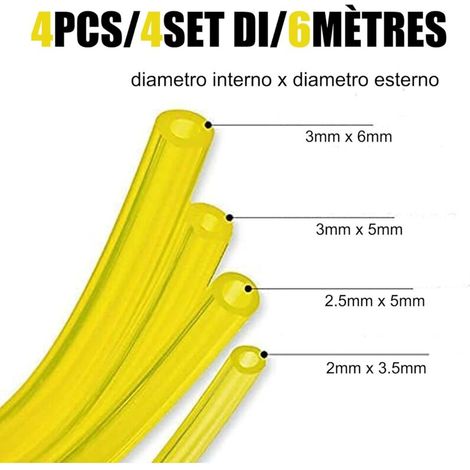 4 Lot de 1.5 mètres Tuyau Durite d'essence, Tuyau de Carburant Flexible (diamètre 3 x 6mm, 3 x 5mm, 2.5 x 5mm, 2 x 3.5mm) (1/3)