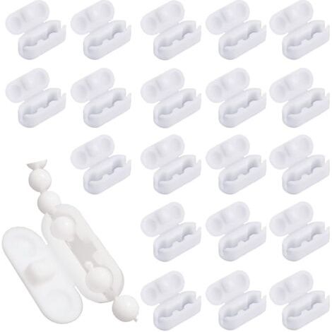 Lot de 20 raccords de chaîne en plastique - Connecteur de chaîne - Clip de chaîne à billes - Accessoires pour réparation de store, store vénitien ou rideau (1/4)