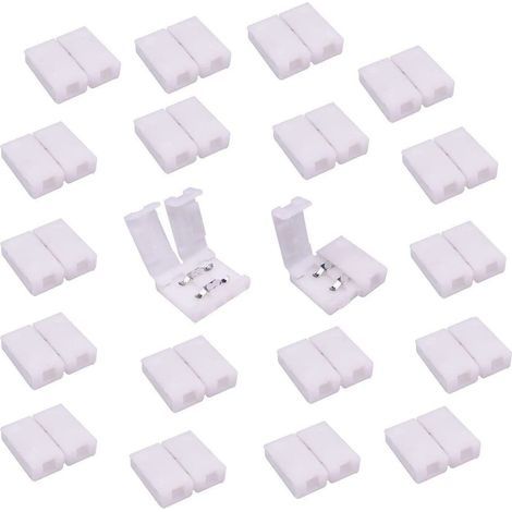 LED-Streifenverbinder, 2-poliger LED-Streifen-Schnellverbinder für SMD 5050 5630, einfarbiger LED-Streifen, wasserdicht und nicht wasserdicht, 10 mm breit, freies Löten (20 Stück) [Energieklasse A++] (1/4)