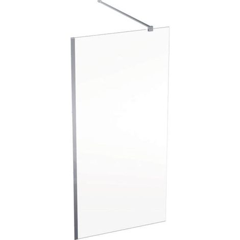 Geberit GEO - Paroi de douche Walk-In, 100x200 cm, argent/verre clair 560.139.00.2 (1/2)