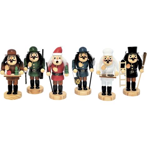 Räuchermännchen Deko Holz 13 cm 6-fach sortiert Räucherfigur