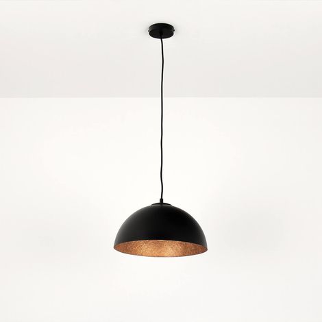 Pendelleuchte Metall rund Ø 35 cm Höhe verstellbar elegante Hängelampe Esstisch