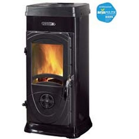 1PZ STUFA A LEGNA SUPER JUNIOR 5 KW NERA - misure cm.36,0x41,9x77,1h. - peso Kg.64