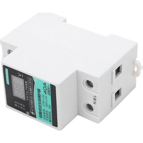 DIN-Schienen-Überspannungsschutz mit automatischer Rückstellung, Verzögerungsanzeige, Kontrollleuchte und Digitalanzeige, AC 230 V, 40 A (1/5)