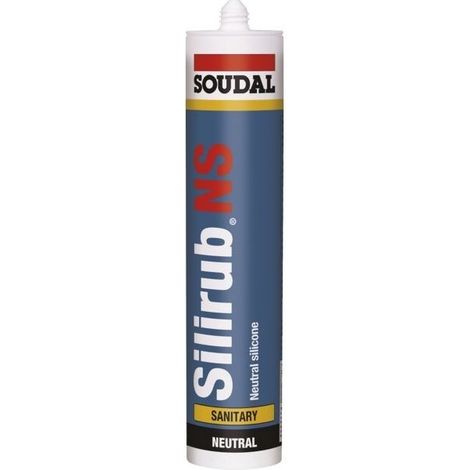 Masilla de silicona sanitaria Silirub Ns300 ml transparente - Soudal