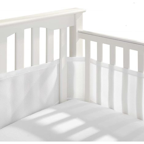 Tours de Lit en Maille Respirant 4 Côtés Anti-Collision pour Lit Bébé - Blanc (1/5)