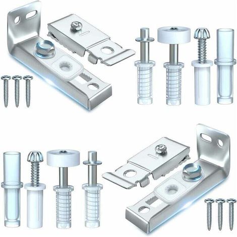 Reparaturset für Falttüren – 2-teiliges Set – Stahlhalterungen – 3/8"-Drehpunkte und Führungsrollen – Tragkraft bis zu 22,7 kg