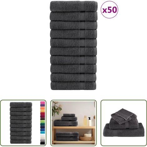 Serviette de bain - Essuie-mains de qualité supérieure SOLUND 50 pcs anthracite (1/5)