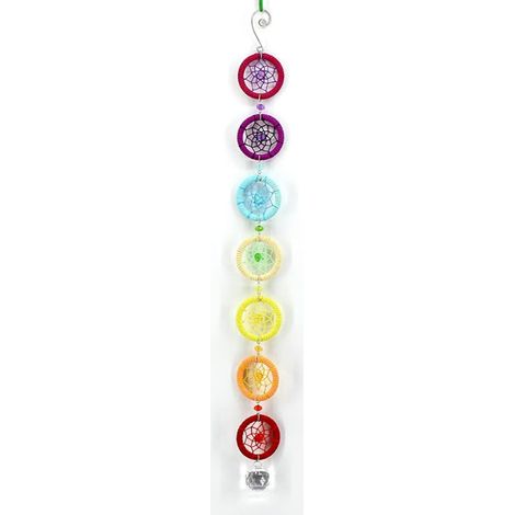Attrape-rêves petit anneau coloré, pendentif en cristal (1/4)