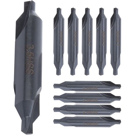 10 Forets à Centrer HSS Type A pour Acier Inox, Pointe 3.5mm, Kit de Perçage Précision (1/5)
