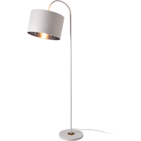 Lampadaire moderne lampe sur pied design métal textile 173 cm blanc