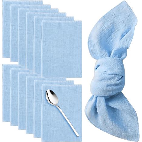 Servilletas tejidas reutilizables (42 unidades) – gris-blanco – lavables – banquete navideño de pofamill (1/5)
