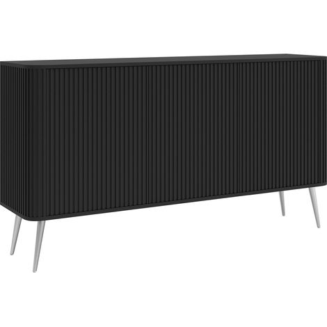 Selsey Ovarlo - Sideboard, Schwarz mit Metallbeinen, 163 cm (1/5)