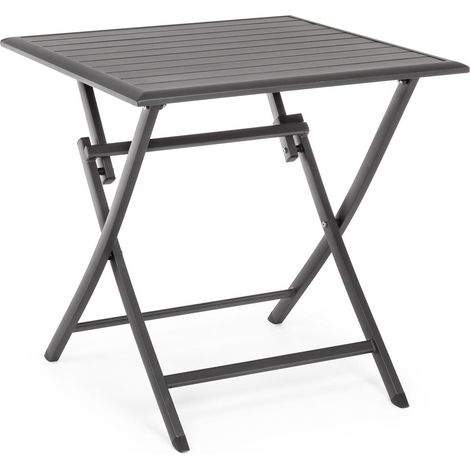 Klappbarer Tisch aus Aluminium "Elin" für den Einsatz im Garten und auf der Veranda -70 x 70 cm / Anthrazit (1/5)
