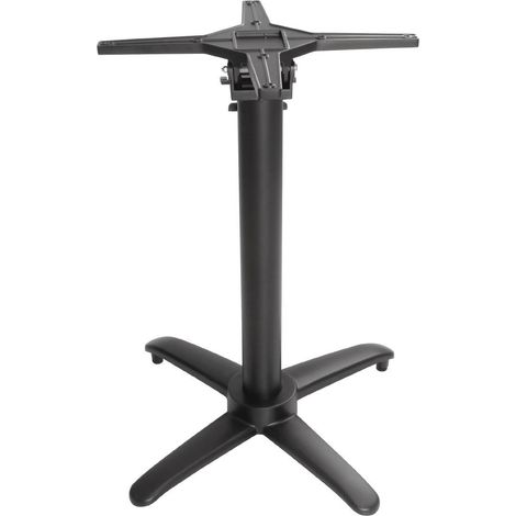 Pied de Table Carré 700 mm Basculant en Aluminium Noir - Bolero