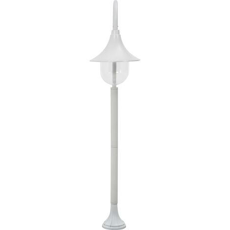 vidaXL Lampione da Giardino E27 120 cm Alluminio Bianco