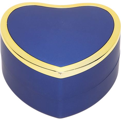 Boîte à bijoux en velours bleu marine - Écrin cadeau anniversaire, fiançailles - Coffret rangement portable pour bagues avec éclairage LED