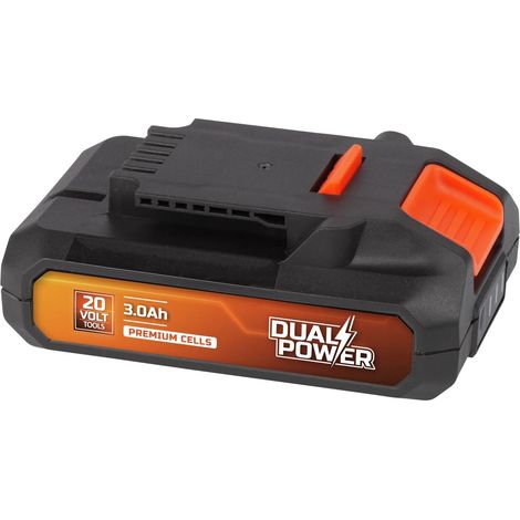 Batterie Dual Power POWDP9023-20 V, 3,0 Ah, pour Outils de 20 V, Affichage de la Puissance, LED de Puissance, Plate-Forme de Batterie, idéale pour visseuse sans Fil, Petite perceuse, (1/5)