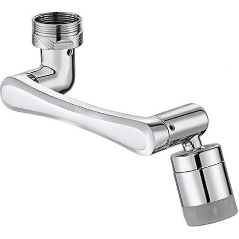 Aérateur de robinet pivotant à1440 °,aérateur fixation de robinet rotatif avec 2fonctions pulvérisation,robinet rotatif multifonctionnel pour cuisine adapté à un filetage extérieur de20mm,22mm,24mm (1/5)