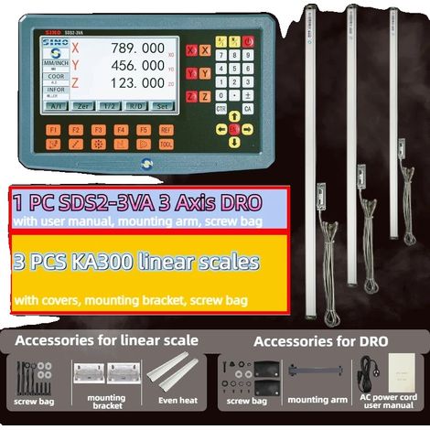 Système DRO 3 axes, Mesure de haute précision, Application polyvalente (1/2)