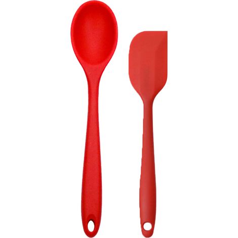Ensemble Ustensiles Cuisine - Acier Inoxydable Et Silicone Noir - Pour Cuisson Et Service - Lot De 2 Pieces (1/5)