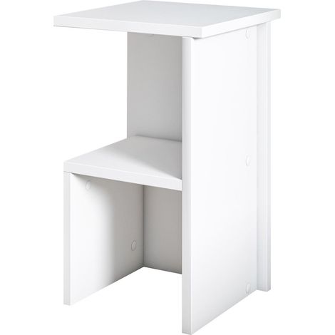 Table de chevet en bois "Roisin" - 30 x 30 x 50 cm - Blanc (1/4)