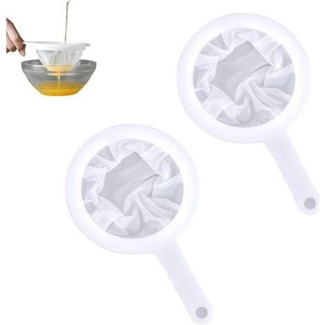 2 Pièces Alimentaire Filtre, Nylon Tamis Fin Avec Poignée 200 Mesh Tamis Cuisine, Tamis Cuisine Plastique Pour Jus Lait Café