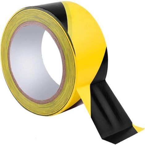 Rubans de sécurité, Ruban de signalisation de Danger 33M x 60mm Noir et Jaune Ruban adhésif de marquage pour Signal d'avertissement (1/5)