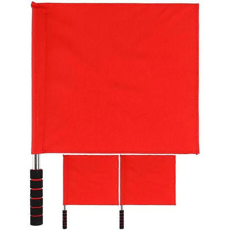 Lot de 3 drapeaux de signalisation routière, drapeaux d'avertissement pour arbitre, accessoire de sport (1/5)