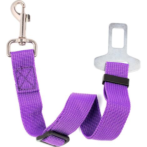Laisse Ceinture de Sécurité pour Chien/Chat/Harnais Animaux de Compagnie pour Les Sièges de Voiture- Violet (1/5)