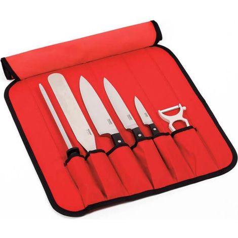Kelomat Messertasche 6-teilig bestückt rot