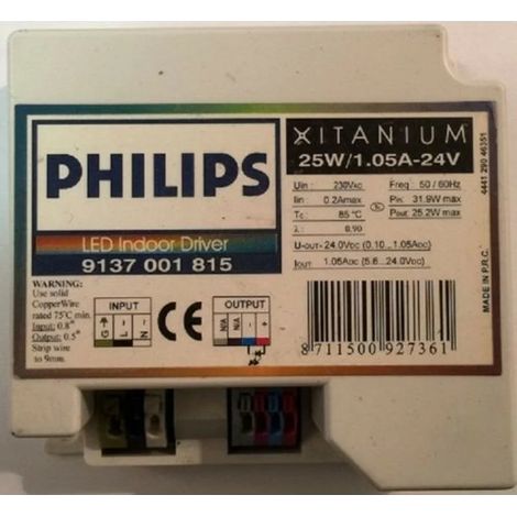 Philips 9137001815 - Driver LED Interior 25W/1.05A-24V Philips Xitanium