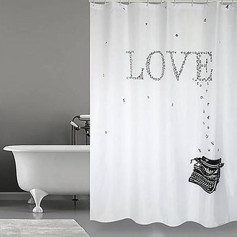 TENDA PER DOCCIA IN TESSUTO POLIESTERE LOVE Misura: cm 180x200