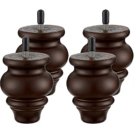 Pieds de canapé - Pieds de canapé ronds de 8,9 cm (3,5 pouces) - Pieds de meubles en bois, pièces de rechange pour canapé, pieds de chaise en bois, compatibles avec les canapés (1/5)