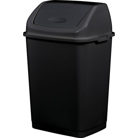 Poubelle plastique Clap Green à couvercle basculant - 35l - noir